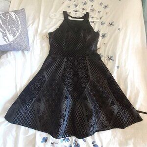Textured black and dark silver Dress.